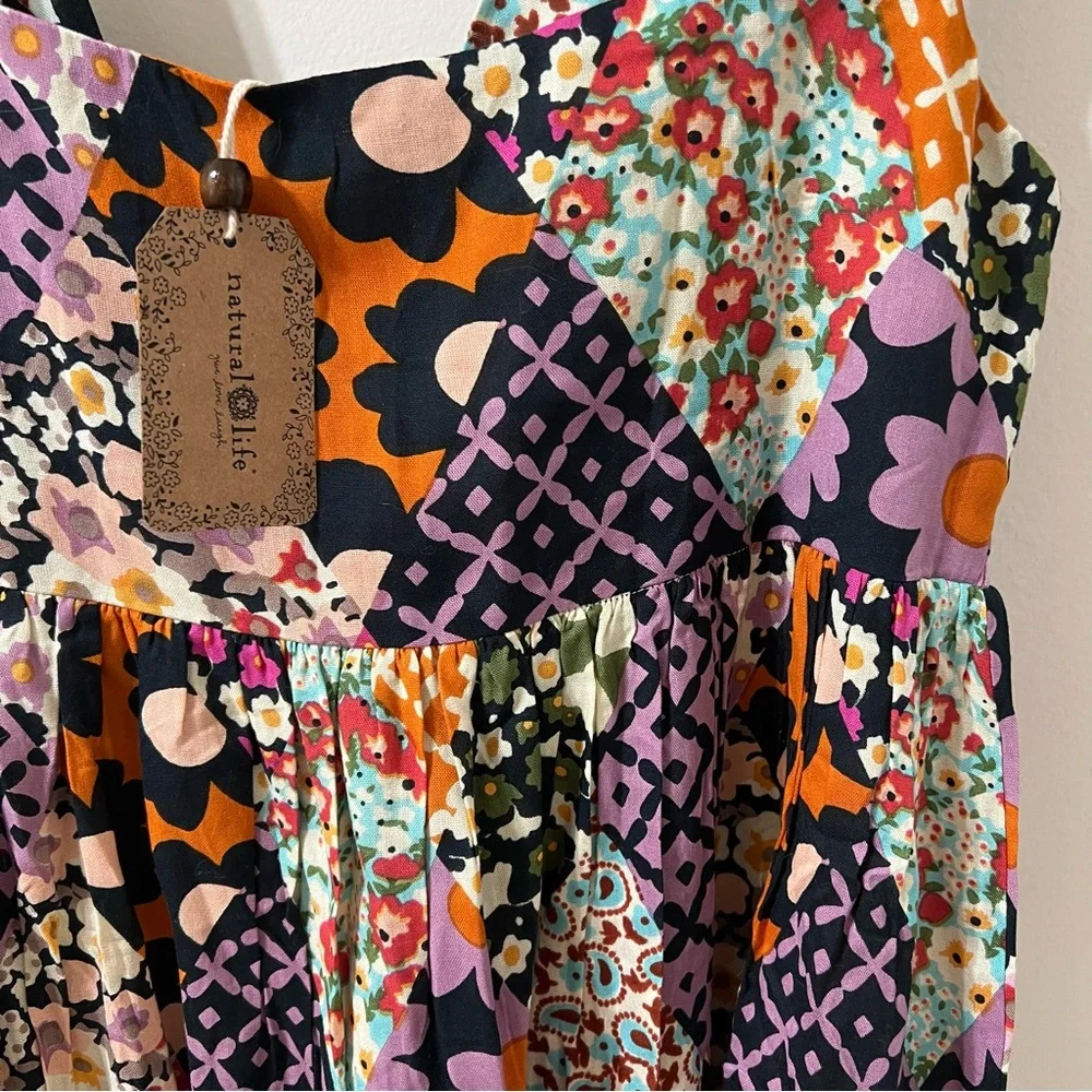 Natural Life Patchwork Sleeveless Dress - Picture 3 of 4